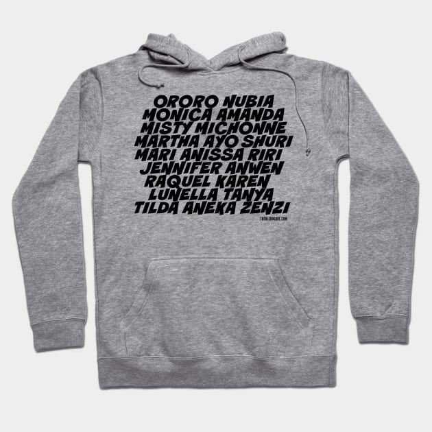 Black SuperSHEroes - black type Hoodie by theblerdgurlshop